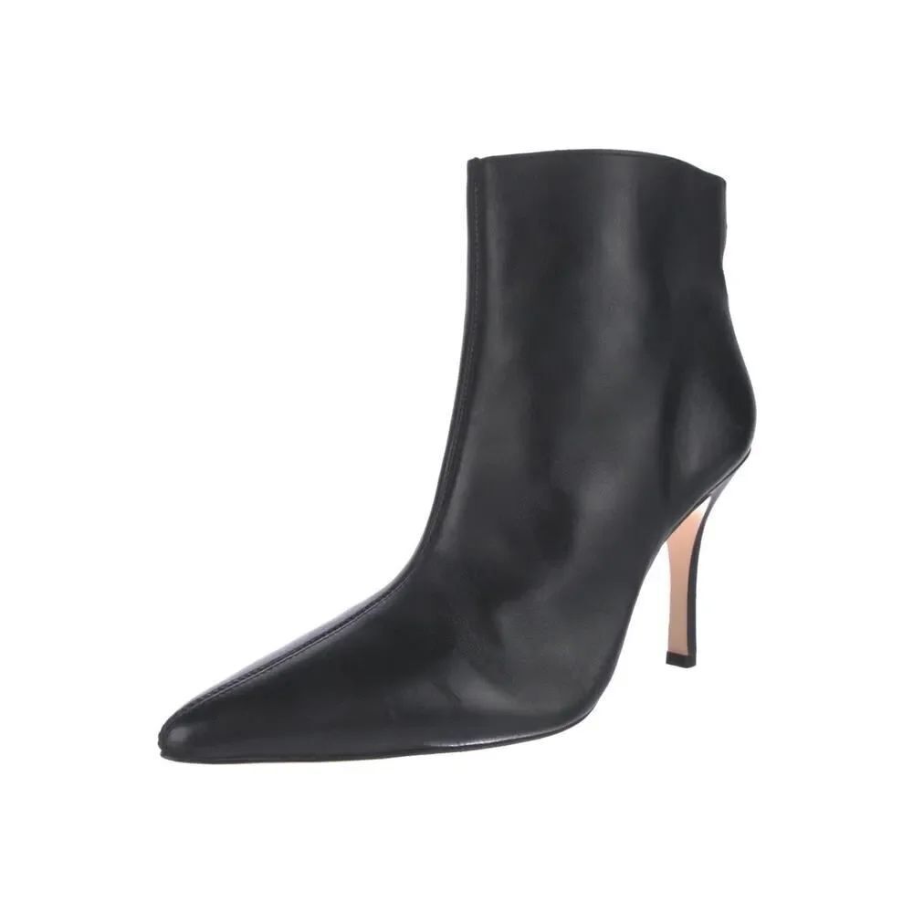 Reformation Camille Rowe Black Leather Pointed Toe Ankle Boots 8.5 Pull-On